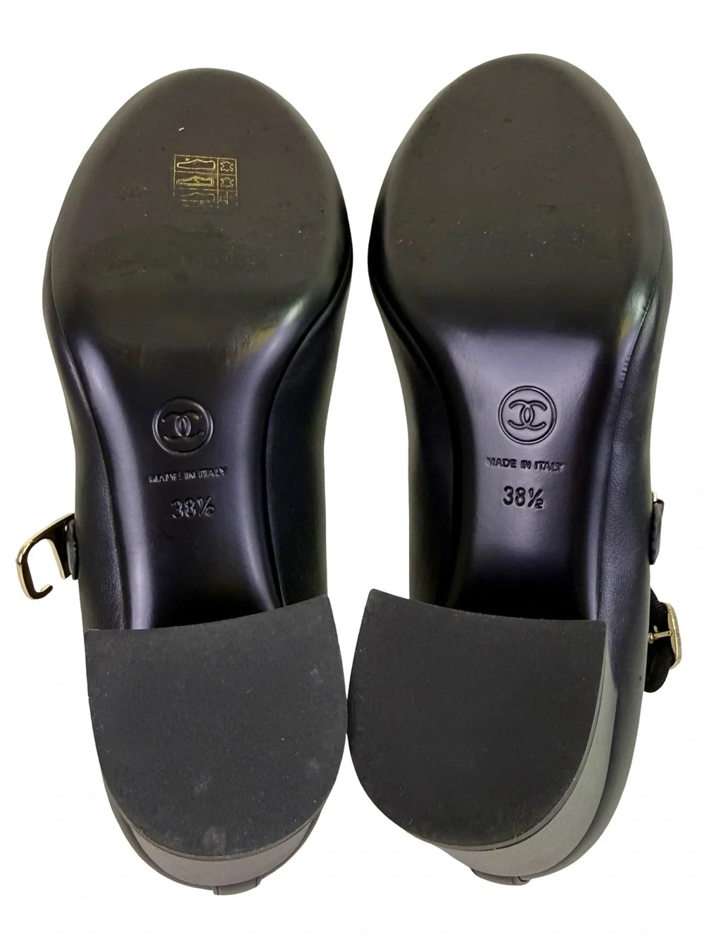 CHANEL MARY JANE PUMPS IN BLACK LAMBSKIN LEATHER